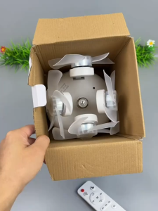 ✅2026 NEW✅JOMO E27 LED Ceiling Fan Light 4 Head Foldable Quiet Remote 3 Color Dimmable Socket Fan
