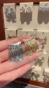 Bông tai tua rua VL534 lấp lánh đi biển - bông tai nữ học sinh đôi bông bong tai nữ kiểu bạc bông tai cute giá rẻ hoa tai nữ dài đẹp hoa tai đẹp khuyen tai nữ đẹp BSTKL - [NaLa Shop]