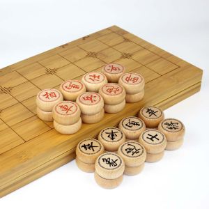 Adult Large Competition Wooden Solid Wood Beech Chinese Chess Set Folding Dish Kids Student Training Chess Set