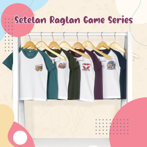 Raglan Games Setelan Anak Raglan Games Series Katun Sablon DTF Usia 3-8 Tahun