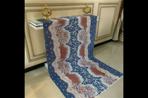 Kain Batik Meteran Katun Biru Navy Soft Pastel Premium Jarik Panjang Pekalongan Motif Modern Elegan
