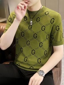 HENGYUANXIANG | Casual Round Neck Short Sleeve Knitted Sweater For Men Autumn Winter New Style Thickened Polyester Acrylic Nylon Blend T-Shirt