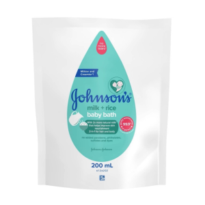 Johnsons Milk+Rice Baby Bath 200ml Refill