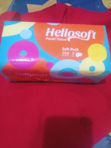 hellosoft facial tisue/soft pack 250sheets/2ply