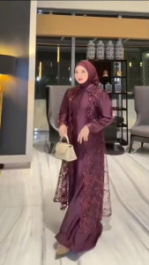 COD Marbela Dress BUSUI Velvet mix Brokat Dress Wanita Terbaru 2025 Kekinian Dress Untuk Kondangan