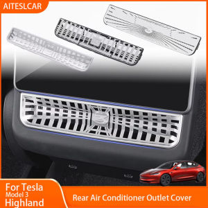 For Tesla Model 3 Highland 2024 Rear Air Vent Cover Center Console Armrest Box Back Conditioner Outlet Filter Grille Protector