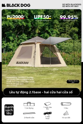 BLACK DOG | Lều Dã Ngoại Bền Chống Nước Đặt Lập Nhanh