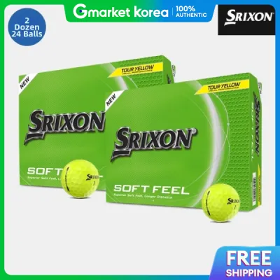 Srixon | 2 Dozen (24 Balls) Dunlop Korea Soft Feel 14 Golf Balls Unisex Yellow 2-Piece 12 Balls
