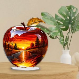 1PCS Crystal Apple Desktop Decorative Statues Collection Grade Home Statues Suitable for Office DecorationFestival DecoraGifts