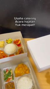 Kotak Nasi Box Katering Tebal 63gr u Dus Mika 18x18 / 20x20 Duplex Putih Kraft Coklat Pack Medan