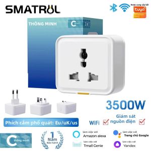 Tuya Nhà Thông Minh WIFI Không Dây Cắm Ổ Cắm 16A Du Lịch Đa Năng Chuyển Đổi Anh EU Mỹ Ổ Cắm Điện Màn Hình Hẹn Giờ Treo Tường Nhúng