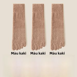 MiiOW | Tất ấm mùa đông dày lông cừu năm ngón cho nam và nữ đi trong nhà ngủ Tất lót lông cừu dày cho cặp đôi
