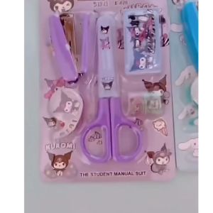 (READY STOCK) Safety Melody Kuromi Cinnamoroll Pompompurin Sanrio Scissors Mini Stapler Tape Set Stainless Steel Stationery Kid Present 三丽鸥剪刀迷你订书机安全圆角 gunting