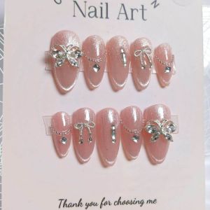 Móng tay thiết kế Nail box mắt mèo hồng mã số AB34