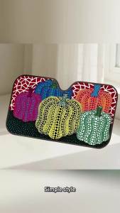 52TOYS | Y-Yayoi K-Kusama Art Car SunShade Windscreen Front Window Visor 70x130cm Sun Visor Solar Protect Plaid Gift Novelty Car