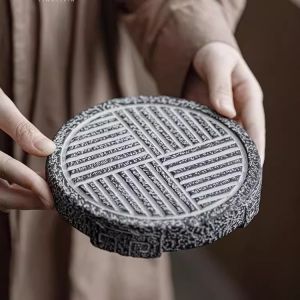 High Temperature Resistant Ceramic Tea Tray Mat Charcoal Stove Heat Insulation Pad Tea Cup Holder Tea Set Accessories