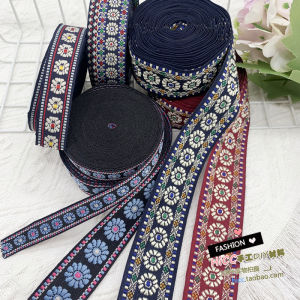 Chinese Style National Ethnic Floral Embroidery Ribbon Decorative Lace Edge DIY Sewing Accessories Fabric Strap Material