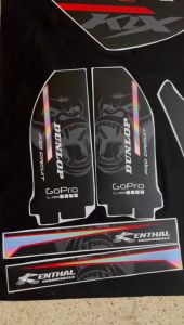 Decal Kawasaki KLX 150 BF SIMPLE RACING HITAM MERAH D-A3-372 A3-685