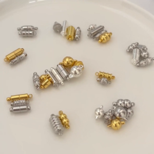 Beadia 2Set Magnetic Clasp Penghubung Magnet Kalung Gelang Aksesori Perhiasan Stainless Steel Anti Karat DIY Jewelry Supplies