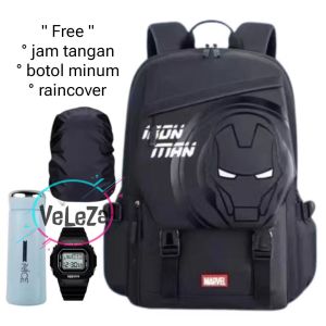 Tas ransel anak laki ransel sekolah anak SD SMP karakter superhero kapasitas tas besar gratis jam tangan botol minum raincover tas backpack sekolah anak tas ransel sekolah anak tas ransel