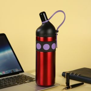 JUSTINLAU Vacuum Flasks Sippy Cup Kids Straw Cup Crooked Mouth Stainless Steel Car Cup Travel Thermos Cup Thermal Water Bottles