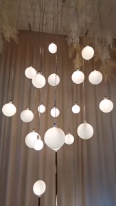 10PCS Milky-white Ball Bubble Chandeliers Birthday Party Round Ball Lamps Wedding Decorative Lamps