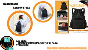 Tas Serut Olahraga Tas Sekolah Drawsting Bag Backpack Tas Serut Tas Olahraga Tas Sekolah Uniseks