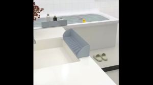 One Piece Bathtub and Sink Splash Guard - Silicone Bathtub Splash Guard Bathtub Tray Holder Bathtub Splash Guard with 4 Suction Cups Silicone Water Barrier