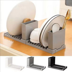 YESPERY Foldable Dish Drying Rack with Chopsticks Holder Space-Saving Stackable Drainer Rack Kitchen Utensil Holder