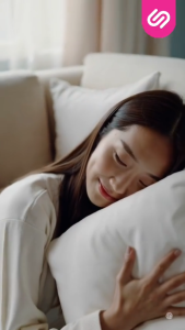 SiamLatex Balta หมอนอิง หมอนพกพา สีขาว ทรงสี่เหลี่ยม สัมผัสนุ่ม สบาย ผลิตจากใยโพลีไฟเบอร์