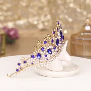 Pha Lê Xanh Tiara Headband Đá Cô Dâu Cưới Phụ Kiện Tóc Dễ Thương Lãng Mạn Thời Trang Nữ Hợp Kim Kẽm Vương Miện