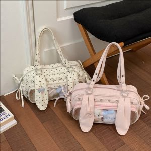 clu Japanese style polka dot transparent itabag for women sweet underarm shoulder bag large capacity ulc