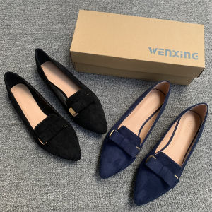 สไตล์เกาหลี ส้นแบนประดับผีเสื้อ ผู้หญิง รองเท้าสวมใส่ง่าย ลำลอง รองเท้าแฟชั่นเดี่ยวสําหรับหญิงสาว