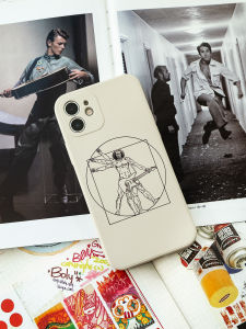 เคสโทรศัพท์ซิลิโคนป้องกันแบบเต็มรูปแบบสำหรับนักดนตรีกีตาร์ ดีไซน์ Da Vinci Vitruvian Man สำหรับ iPhone Air Apple 17 pro Max Samsung S25 Xiaomi