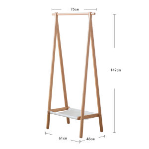 Nordic Style Wooden Hanger For Home Coat Rack Floor Minimalist Small Apartment Bedroom Hanger Room Cloth Rack