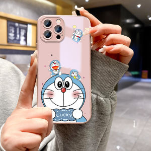 Hontinga เคสเคสกระจกนิรภัยสำหรับ OPPO Reno 10 Pro 5F 4F 2F 2Z Reno 5 3 4 6 6z 7z 8T 8Z 7 Pro 5G 4G เคสการ์ตูนโดราเอมอนน่ารักเคสโทรศัพท์ด้านหลังเคสแข็งเคสโทรศัพท์