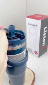 Bình Giữ Nhiệt 30oz Inox 304 Giữ Nóng Lạnh 12 Giờ Có Quai Xách Nắp Kín Chống Rò