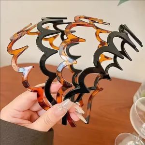 2pcs Wavy Shape Plastic Headbands / Shark Tooth Hair Band / Fashional Korean Zigzag Hair Comb Hair Accessories / for Women & Men