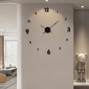นาฬิกาตั้งแบบไม่ต้องเจาะ ดีไซน์เรียบง่าย นาฬิกาติดผนังแบบโมเดิร์นสำหรับร้านอาหาร นาฬิกาแบบดิจิตอลเงียบ หน้าปัดใหญ่