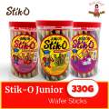 Stik-O Junior Wafer Stick (380g) Chocolate,Strawberry and Ube flavor. 