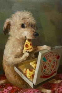 Funny Vintage Art Prints Cute Dog Eat Snacks Poster Retro Animal Wall Decor Cat Have Cookie Cake Canvas Painting For Living Room