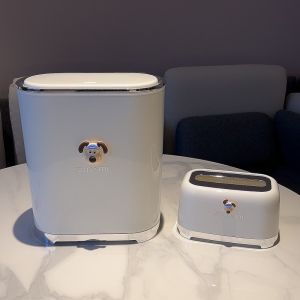 Large Size Household Trash Can with Lid Luxury Feel Kitchen Bedroom Press Type Bathroom Gap Paper Basket Long Cylinder Shape Plastic