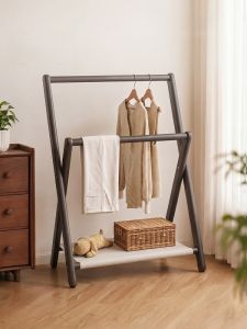 ZHUSHANXIA | Foldable Wooden Clothes Rack