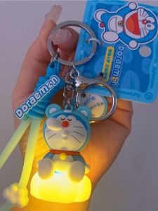 Doraemon Cloud Night Lamp Keychain Machine Cat Small Wishing Bell Lighted Pendant Bag Decorations Fashionable Accessories