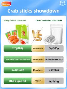 Low Fat Hand Torn Crab Stick Snack High Protein Leisure Food Quick Meal Crispy Crab Meat Stick by Licheng from Fujian Province