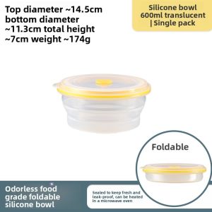 FENGHEDAHAI | Food-Grade Silicone Foldable Lunch Box Microwaveable Camping Noodle Bowl