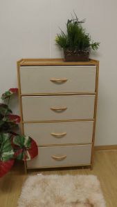 MONZA ตู้ลิ้นชักเก็บของ ลิ้นชัก4ชั้น ตู้เก็บเสื้อผ้า4ชั้น ลิ้นชักไม้ไผ่ No.Y1538