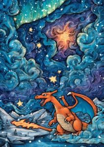 Bandai | DIY 5D Diamond Painting Pokemon Starry Night Style Character Art Hobby Craft for Home Wall Decor Ideal Gift for Art Lovers