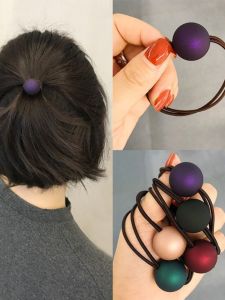 ยางรัดผมทรงกลมลุกแต่งผมสไตล์หวานสีพื้นแบบเรียบง่ายและสดชื่นพร้อมหัวเข็มขัดรัดผมสไตล์ใหม่จากจีนแผ่นดินใหญ่