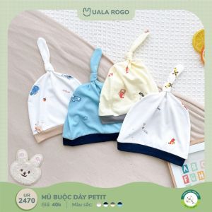 Set bao tay chân mũ sơ sinh cho bé Ualarogo 0-6 tháng vải PETIT thoáng mát thấm hút co giãn 2470 2471